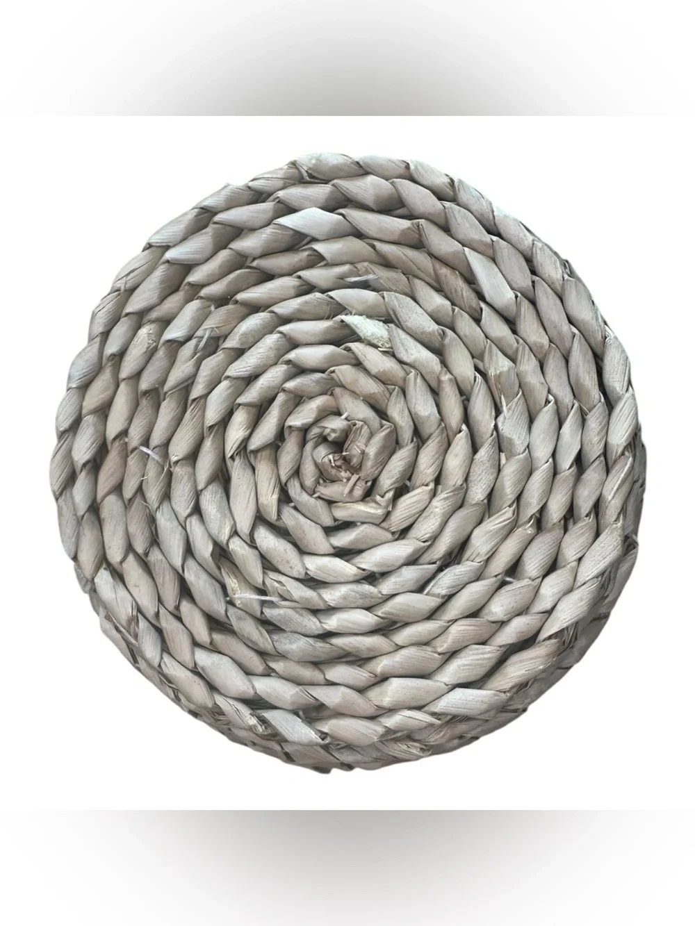 Handwoven Natural Fiber Basket 6” Round Rustic Boho Farmhouse Storage Decor